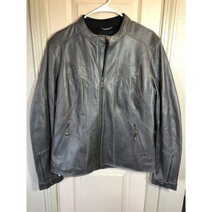 Hein Gericke Womens Size 10 Leather Grey Motorcycle Jacket
